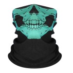 Face protection mask, skull design, green color